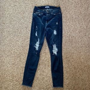 Good American good legs jeans dark wash distressed